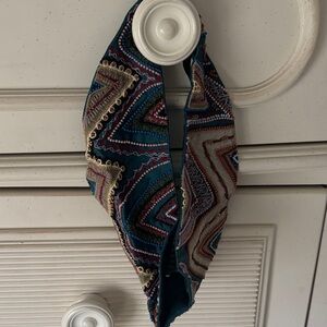 Mignonne Gavigab neckerchief Embroidered Teal Multicolor